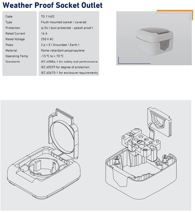Weather Proof Socket Outlet